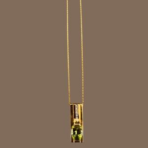 Midas 14K Gold Necklace with Peridot & Diamond Pendant